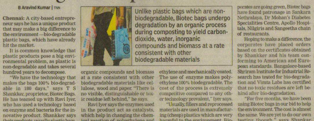 Times of India, Monday 16th, February 2009
