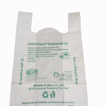 Compostable bio-degradable 'U' cut shopping carry carrier bag