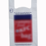 Compostable bio-degradable 'U' cut shopping carry carrier bag