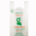 Compostable bio-degradable 'U' cut shopping carry carrier bag