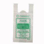 Compostable bio-degradable 'U' cut shopping carry carrier bag