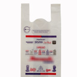Compostable bio-degradable 'U' cut shopping carry carrier bag
