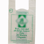 Compostable bio-degradable 'U' cut shopping carry carrier bag