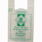 Compostable bio-degradable 'U' cut shopping carry carrier bag