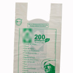 Compostable bio-degradable 'U' cut shopping carry carrier bag