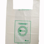 Compostable bio-degradable 'U' cut shopping carry carrier bag