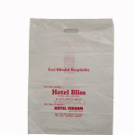 Compostable bio-degradable 'D' cut shopping carry carrier bag