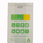 Compostable bio-degradable 'D' cut shopping carry carrier bag