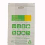 Compostable bio-degradable 'D' cut shopping carry carrier bag