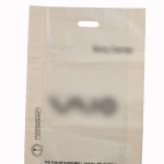 Compostable bio-degradable 'D' cut shopping carry carrier bag