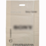 Compostable bio-degradable 'D' cut shopping carry carrier bag